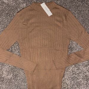 Banana Republic Brown Ribbed Turtleneck Sweater